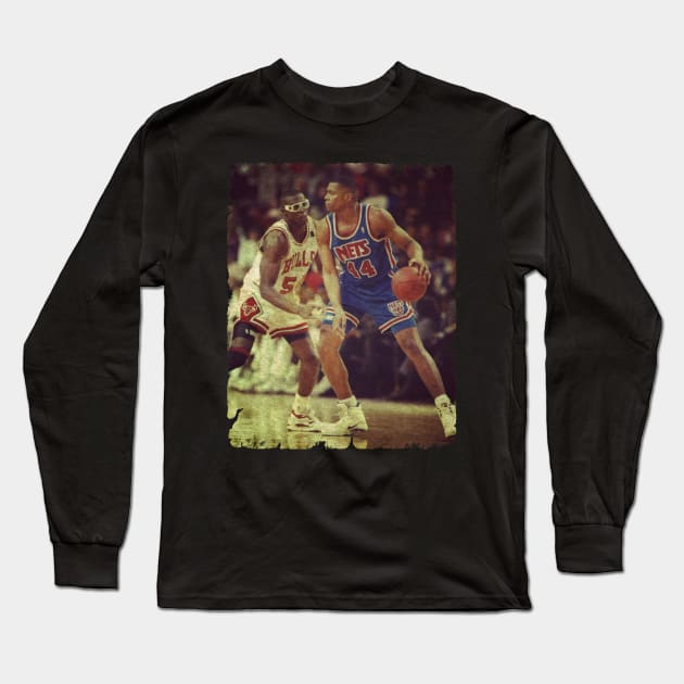 Derrick Coleman vs Horace Grant - Young DC Battling Horace Long Sleeve T-Shirt by Wendyshopart